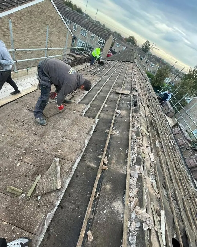 Roof strip and re-felt in progress in Northam